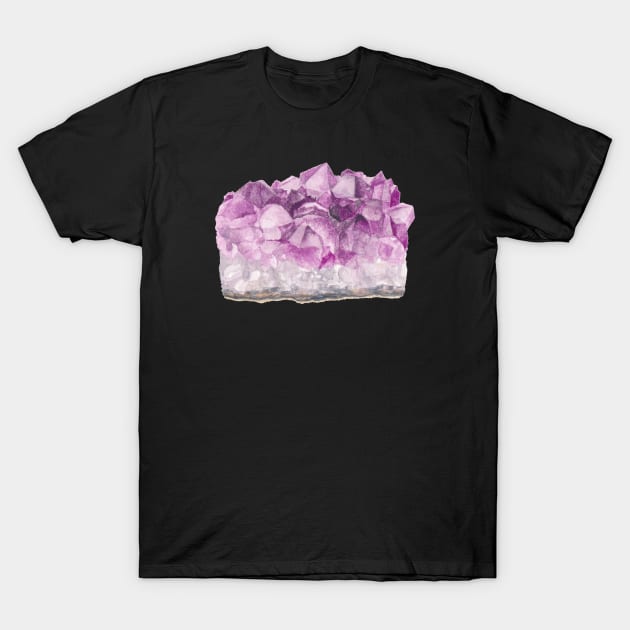 Amethyst Watercolour Painting T-Shirt by Flowering Words